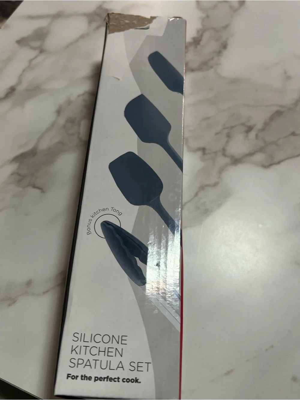 Red Silicone Kitchen Utensil Set with Tongs
